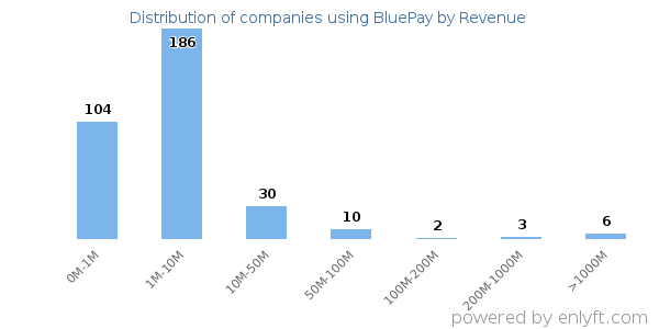 BluePay clients - distribution by company revenue