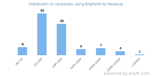 BrightInfo clients - distribution by company revenue
