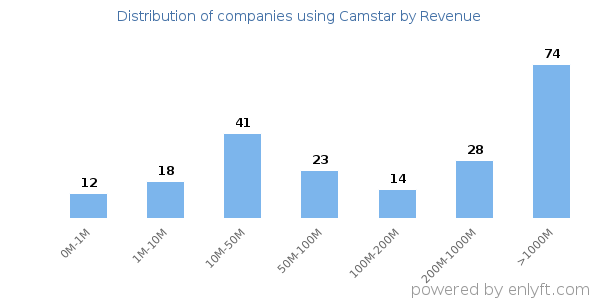 Camstar clients - distribution by company revenue