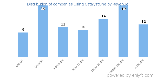 CatalystOne clients - distribution by company revenue