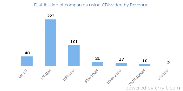 CDNvideo clients - distribution by company revenue