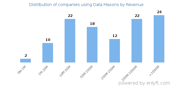 Data Masons clients - distribution by company revenue