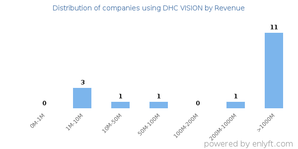 DHC VISION clients - distribution by company revenue