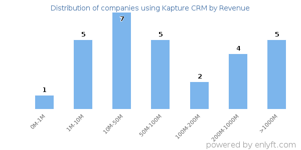 Kapture CRM clients - distribution by company revenue