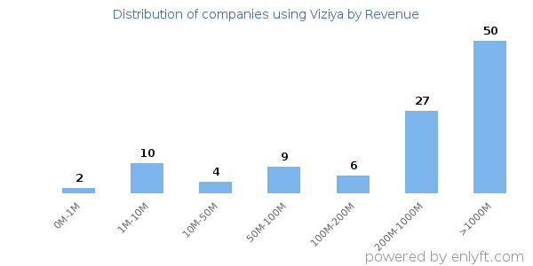 Viziya clients - distribution by company revenue